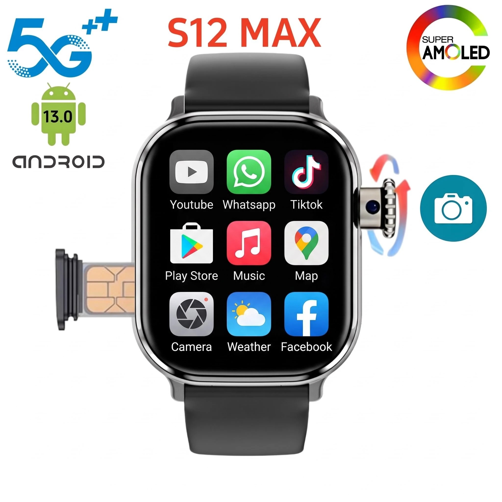 Electronics Quiz - S12 Smartwatch Amoled 5G LTE Android