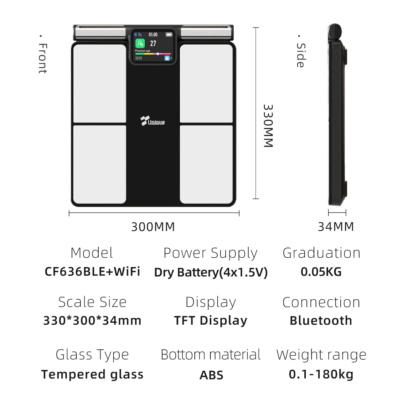 Eight-electrode Bluetooth WiFi - Body Fat Scale Smart recension och pris