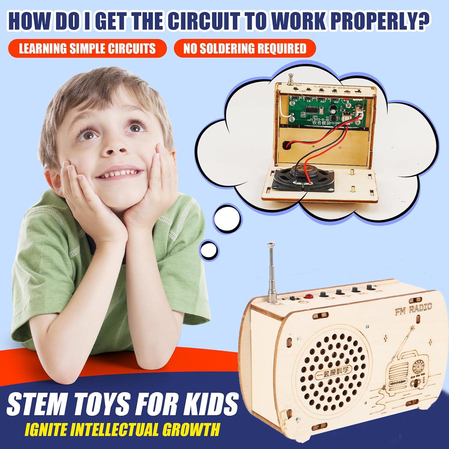 FM Radio Kit for Kids, STEM Pr - Electronics Engineering Gadgets recension och pris